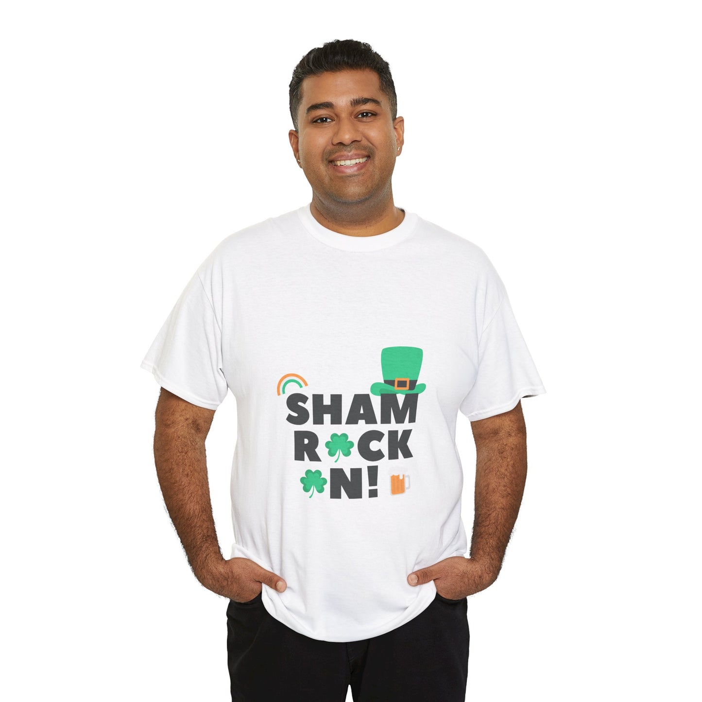 Shamrock On! Unisex Heavy Cotton Tee - Perfect St. Patrick's Day Shirt