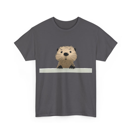 Cute Beaver Unisex Heavy Cotton Tee - Perfect for Animal Lovers