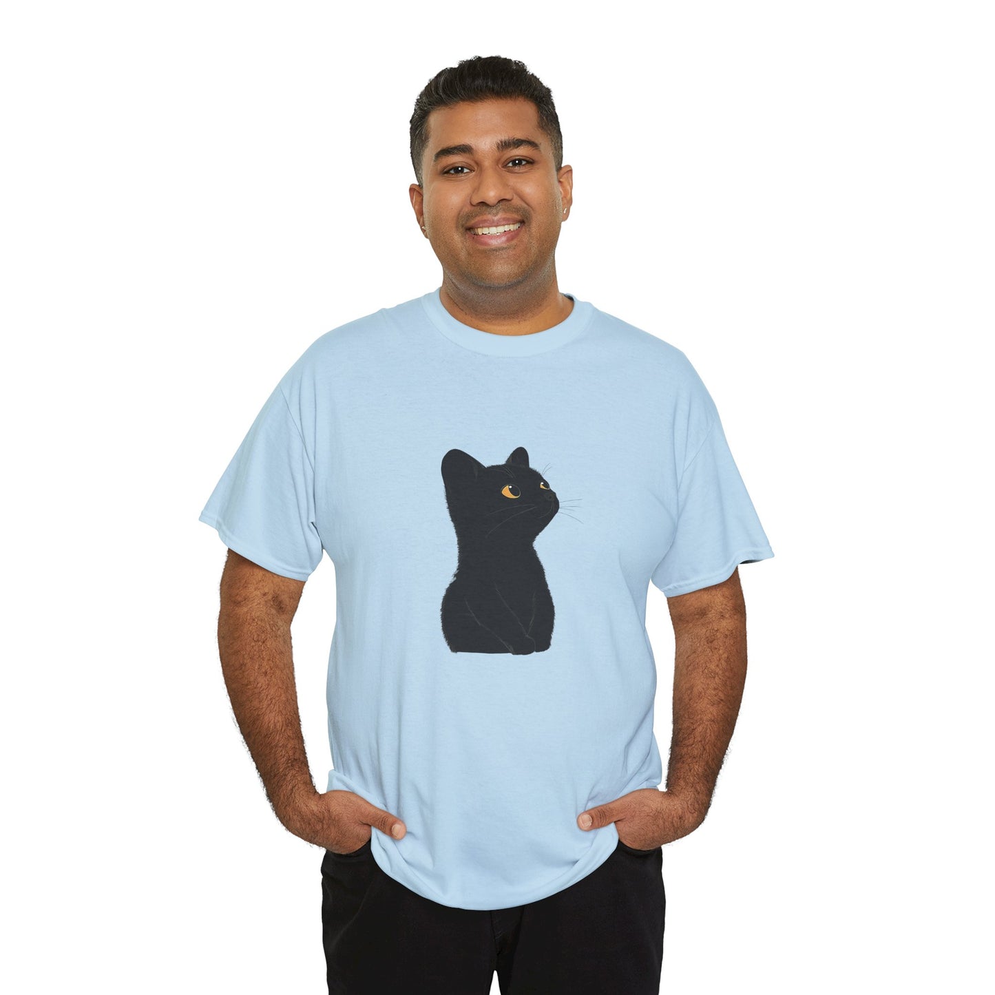 Black Cat Unisex Cotton Tee - Purrfect for Cat Lovers